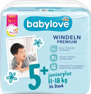 babylove pelene vel. 5+ 11-18kg 34kom