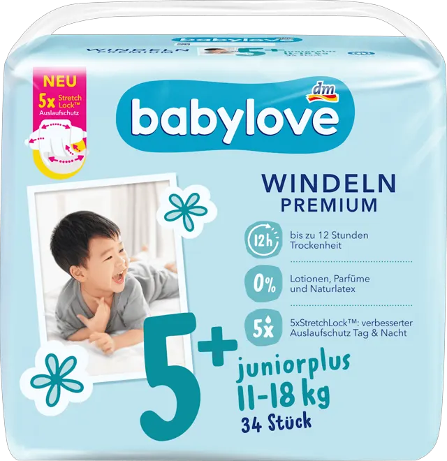 babylove pelene vel. 5+ 11-18kg 34kom babylove