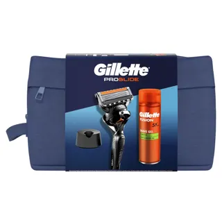 SET GILLETTE FUSION 1UP +GEL 200ML + STAND