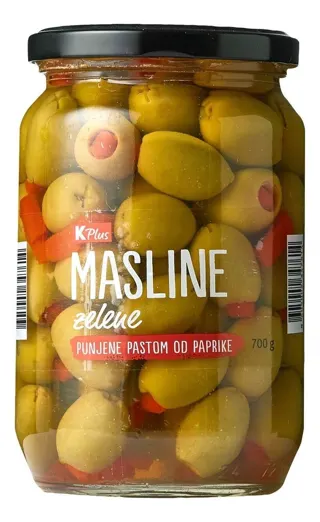MASLINE ZELENE PAPRIKA 700G K PLUS