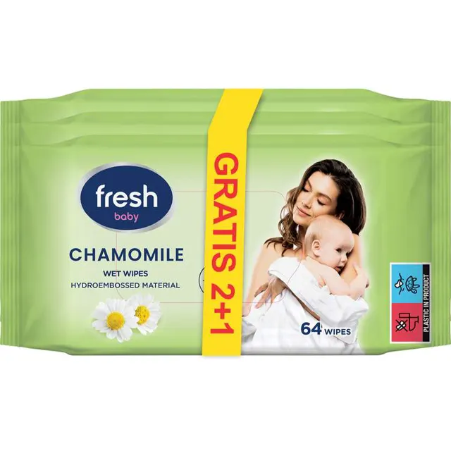 Maramice vlazne Fresh kamilica baby 64 2+1gratis Piramida 72 1 g Fresh