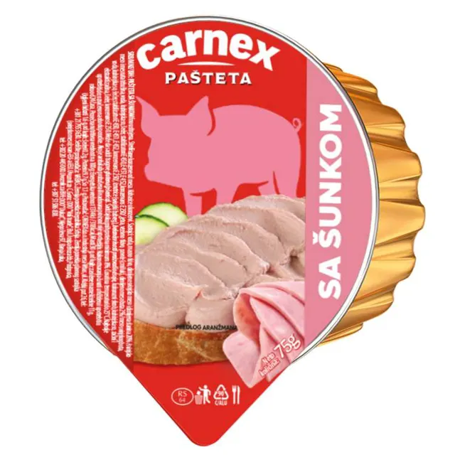 Pasteta sa sunkom Carnex folija 75g Carnex