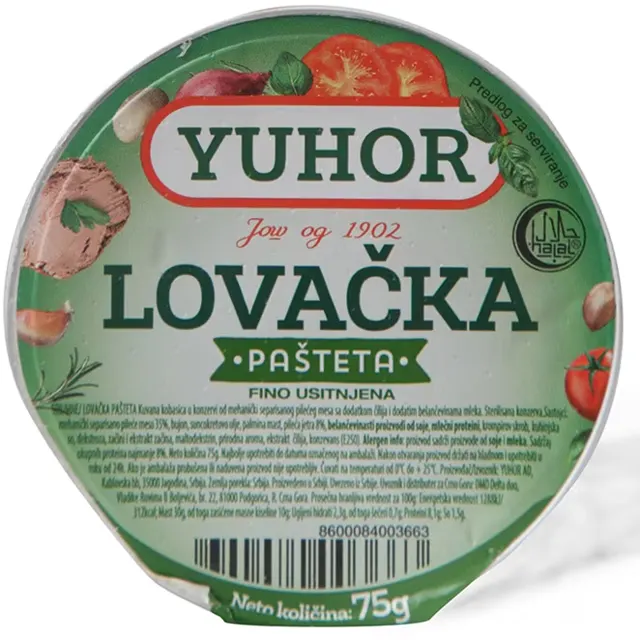 Pasteta Lovacka Yuhor 75g Yuhor