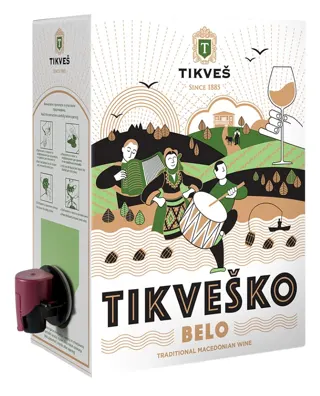Vino Tikvesko belo bag in box 3l