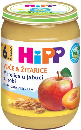 KAŠICA KAJSIJA U JABUCI SA OVSOM HIPP 190G