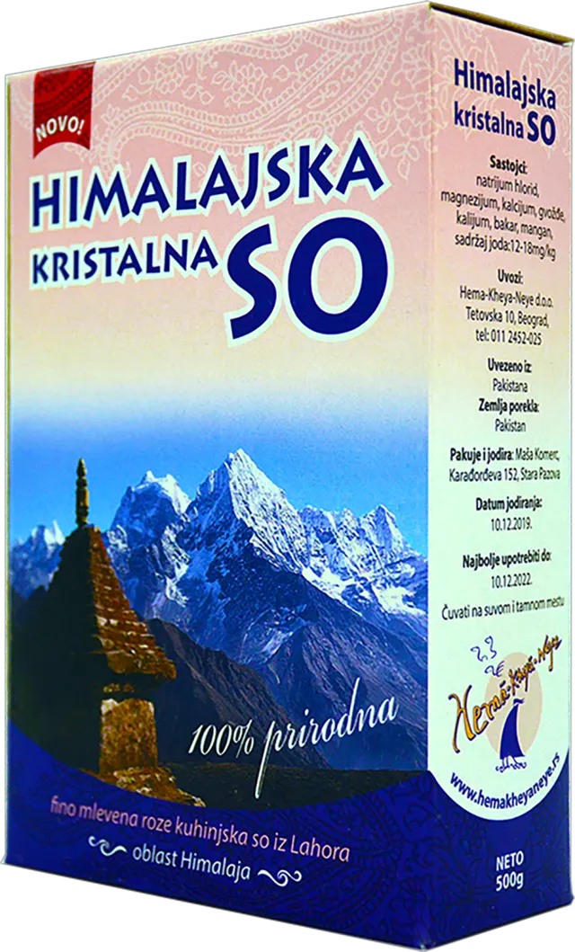 Himalajska kristalna so fino mlevena 500g. HEMA KHEYA NEYE