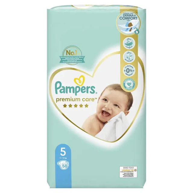 Pampers premium JP 5 junior 58/1 16 kg Pampers premium care