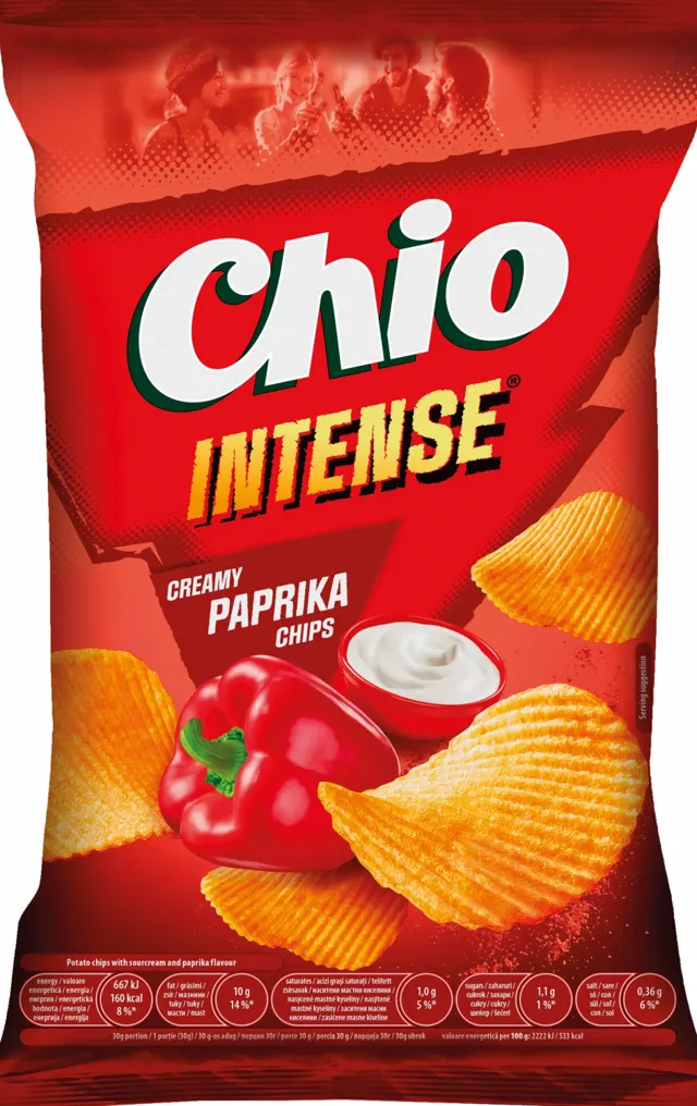 CHIO CHIPS INTENSE CREAMY PAPRIKA 120g CHIO