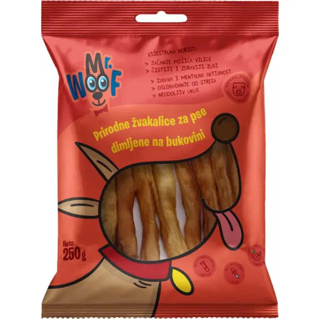 ŽVAKALICE SVINJSKE KOŽICE250G MR.WO MR. WOOF