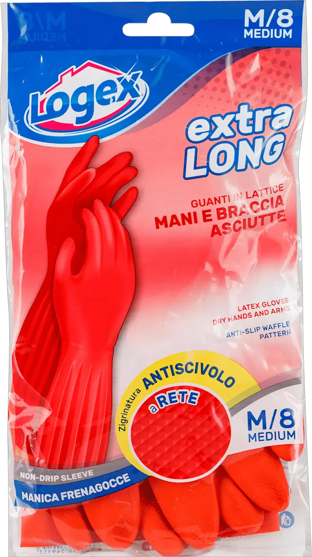 Logex extra LONG rukavice latex M 1/1 LOGEX