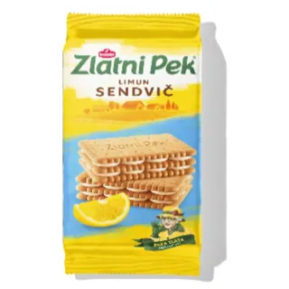 Sendvic keks Zlatni Pek limun krem 144g