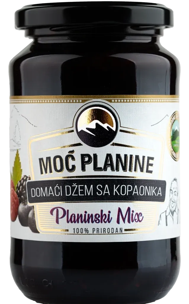 DOMACI DZEM PLANINSKI MIX 420gr MOC PLANINE MOĆ PLANINE