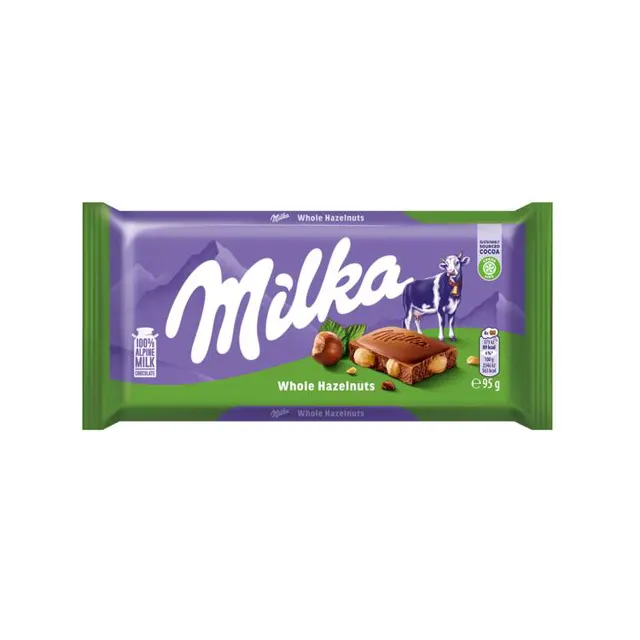 Cokolada mlecna wholenuts Milka 95g D WAY
