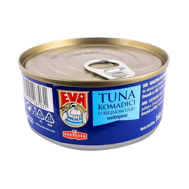 TUNJEVINA EVA KOMADICI U BILJNOM ULJU 160gr EVA