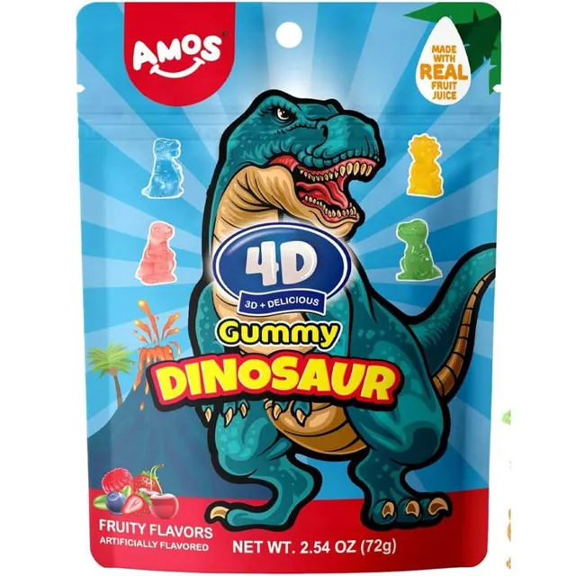 BOMBONE AMOS 4D DINOSAUR 72gr RAZNO