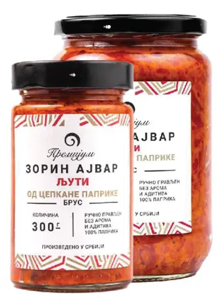AJVAR OD CEPKANE PAPRIKE LJUT RUČNO PRAVLJEN BEZ AROMA I ADITIVA 300GR ZORIN AJVAR