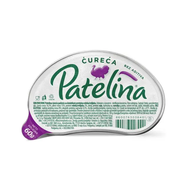 PASTETA PATELINA CURECA 60g NEOPLANTA PATELINA