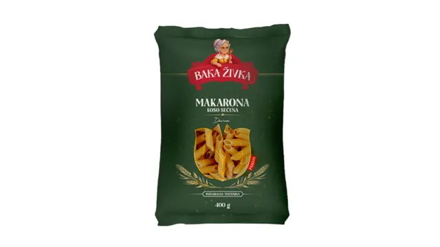 INTEGRALNA KOSA MAKARONA BAKA ZIVKA 400G DANUBIUS BAKA ZIVKA
