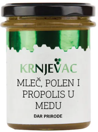 Krnj mati mlec, polen i prop u medu 250g