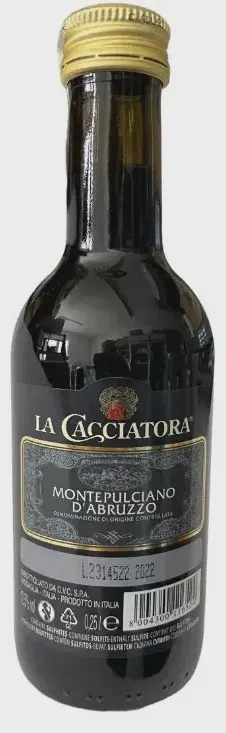 VINO CRVENO MONTEPULCIANO ABRIZZO 0.25L LA CACCIATORA LA CACCIATORA
