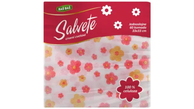 SALVETE 1SL CRVENI CVETOVI 33X33 BAŠ BAŠ 60/1 BAS BAS