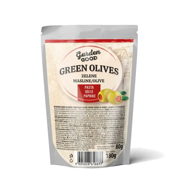 MASLINE ZELENE PAPRIKA 180G GARDEN GARDEN GOOD