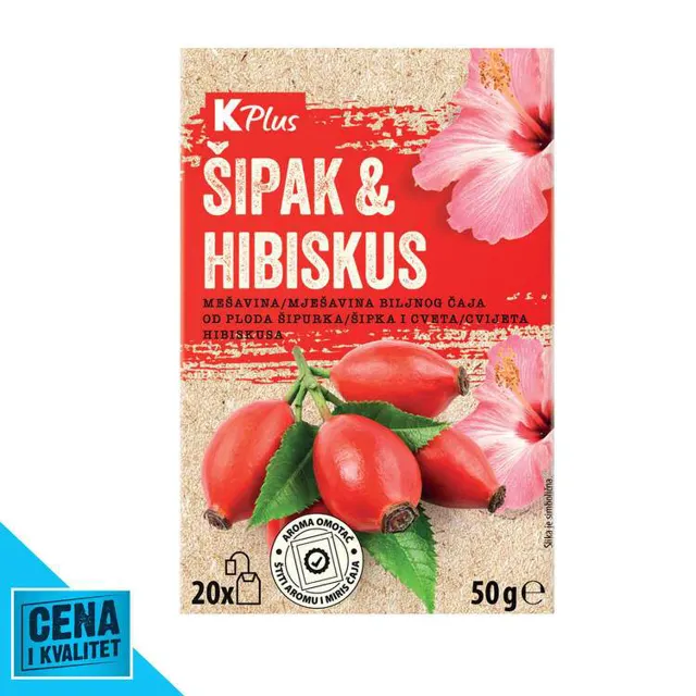 ČAJ ŠIPAK HIBISKUS 50G K PLUS K PLUS