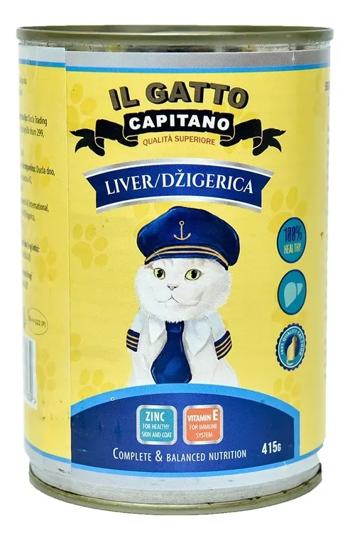 HRANA ZA MAČKE DŽIGERICA 415GR IL GATTO CAPITANO IL CAPITANO