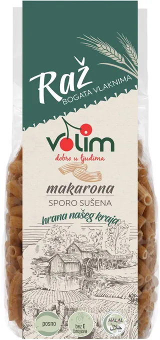 TESTENINA SA BRAŠNOM OD RAŽI MAKARONA 250GR VOLIM
