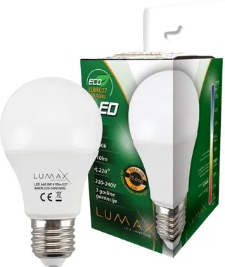 Sijalica LED ECO E27 9W 4000K Lumax