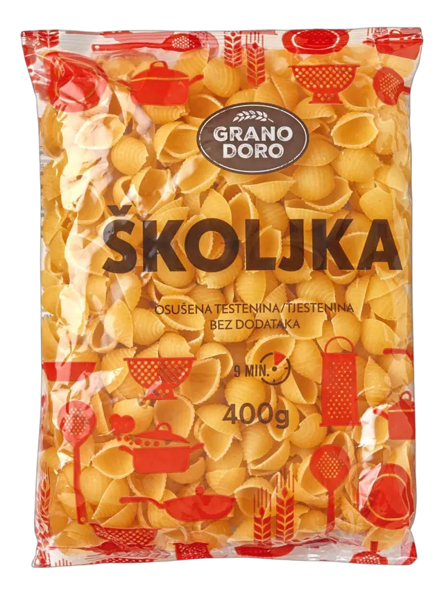 TESTENINA ŠKOLJKA 400G GRANO DORO GRANO DORO