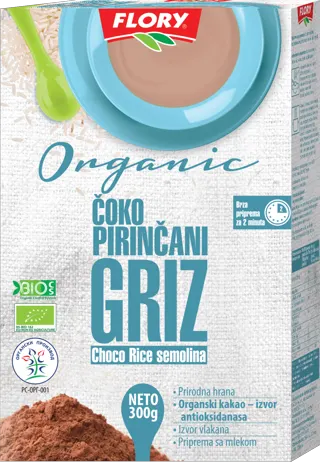 GRIZ ORGANIC ČOKO PIRINČANI 300 GR FLORY