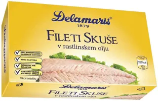 SKUŠA FILETI U BILJ.ULJU DELAMARIS 125G