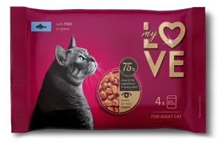 HRANA ZA MACKE SOS MY LOVE RIBA 4*85G