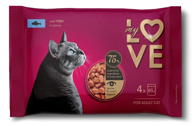HRANA ZA MACKE SOS MY LOVE RIBA 4*85G