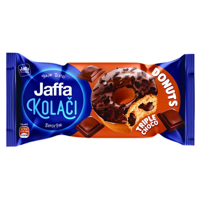 Krofna prelivena Triple choco 58g Jaffa Jaffa