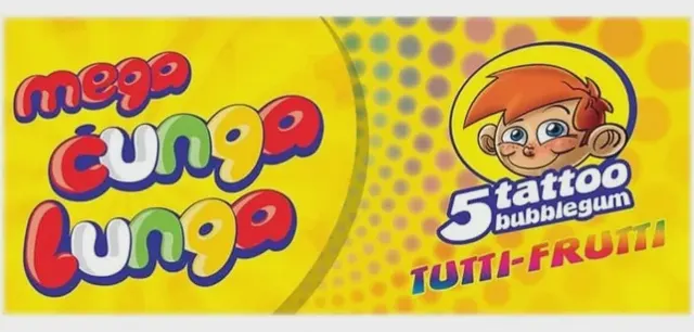 Zvaka cunga lunga komadna kocka tutti frutti 4 g Cunga lunga