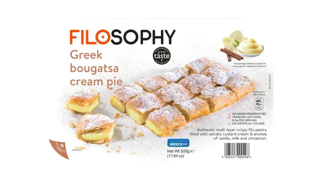 PITA GRCKA BOUGATSA SA KREMOM OD VANILE 500gr HRANA MEDITERANA