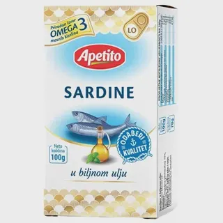 SARDINA APETITO U BILJNOM ULJU 100G