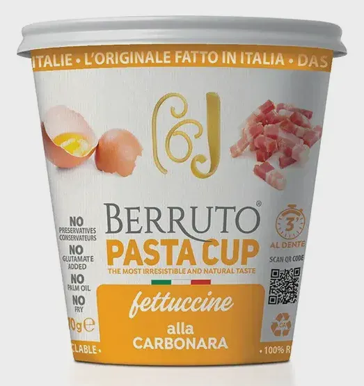 PASTA CUP FETTTUCCINE ALLA CARBONARA BERRUTO 70G BERRUTO