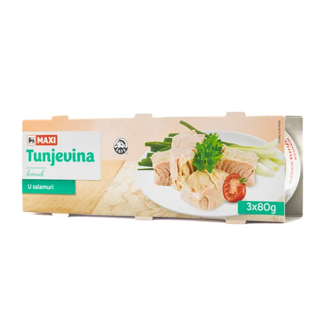 Tunjevina komadi u salamuri Maxi 3x80g Maxi