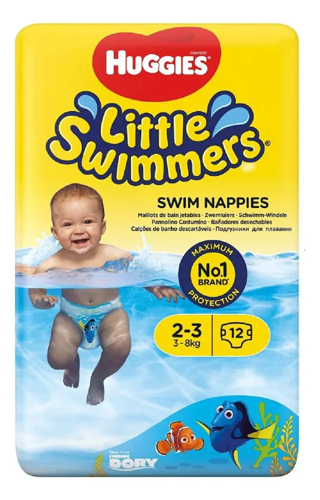 PELENE HUGGIES ZA KUPANJE 12KOM VEL 2-3 (3-8KG) HUGGIES