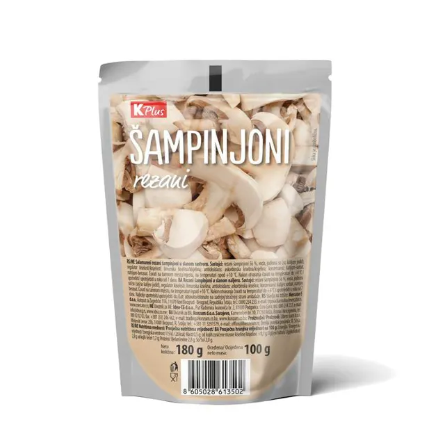 ŠAMPINJONI SECKANI 180G K PLUS K PLUS
