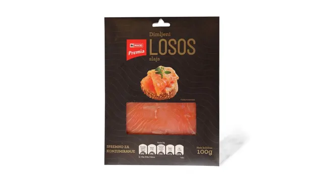 Dimljeni losos slajs 100g Maxi Ribarnica