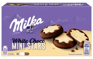 BISKVIT MILKA CHOCO MINI STARS WHITE 150gr