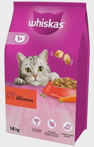 WHISKAS BRIKETI GOVEDINA 14kg RF