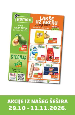 Gomex katalog 29.10.–11.11., naslovna strana