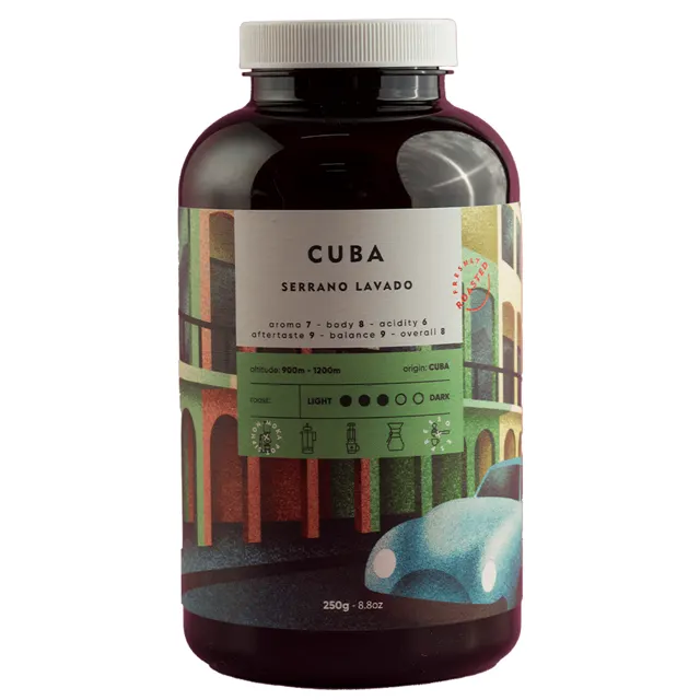 KAFA U ZRNU CUBA SERRANO LAVADO 250GR KAFETERIJA KAFETERIJA
