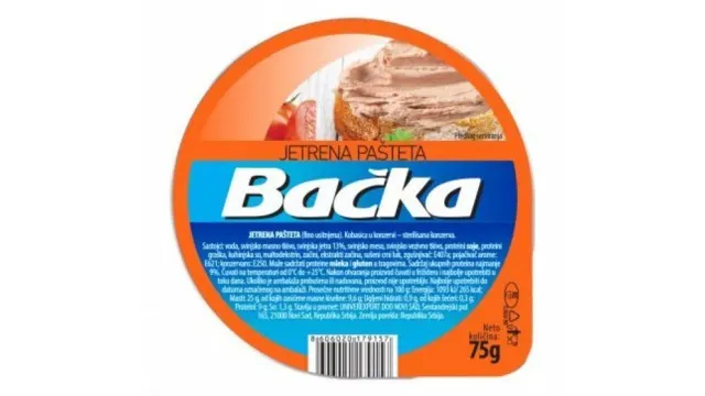 PAŠTETA JETRENA BAČKA 75G BAČKA