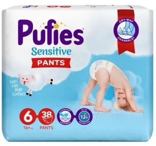 PELENE PUFFIES SENSITIVE PANTS L 6 16+KG 38/1